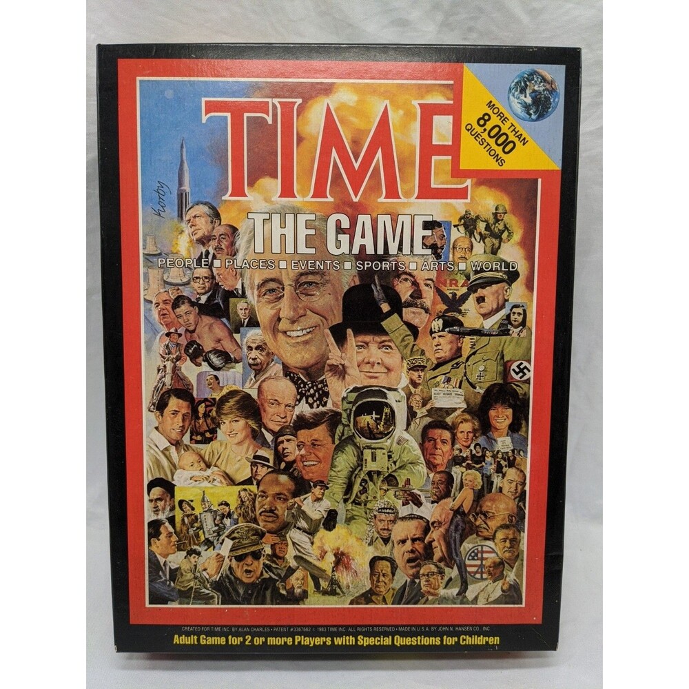 Vintage Hansen Time The Game Bookcase Board Game Complete